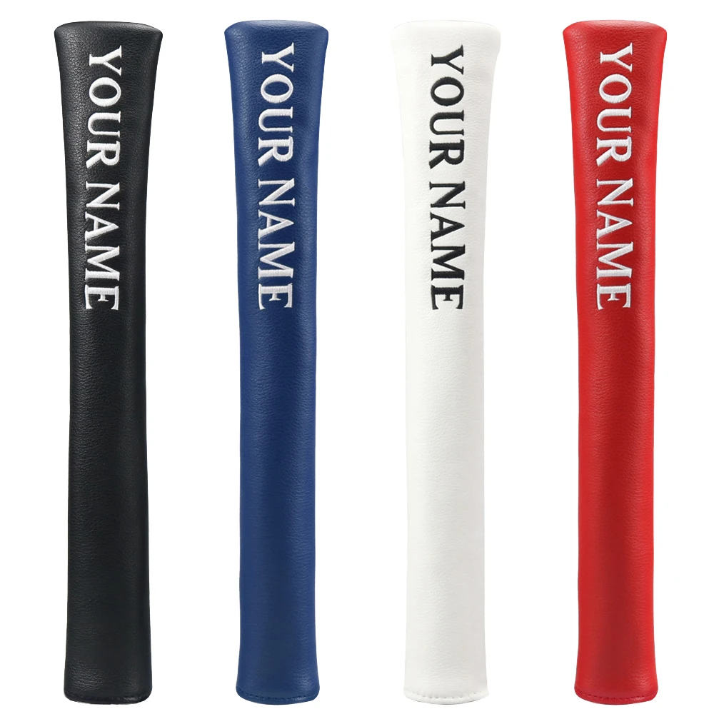 

Golf Custom made Your Name Embroidery 9colors Alignment Stick Covers PU Leather Tour 4 Colors(black/white/red/blue) for 2 sticks
