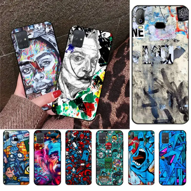 CUTEWANAN Искусство граффити черный ТПУ мягкий чехол для телефона Samsung A10 A20 A30 A40 A50 A70 A71