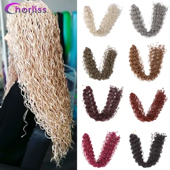 Chorliss Blonde Zizi Braids Crochet Box Braids Synthetic Hair Extensions Long Micro Box Braids Hair Bundles 50g/pack Pink Grey 1
