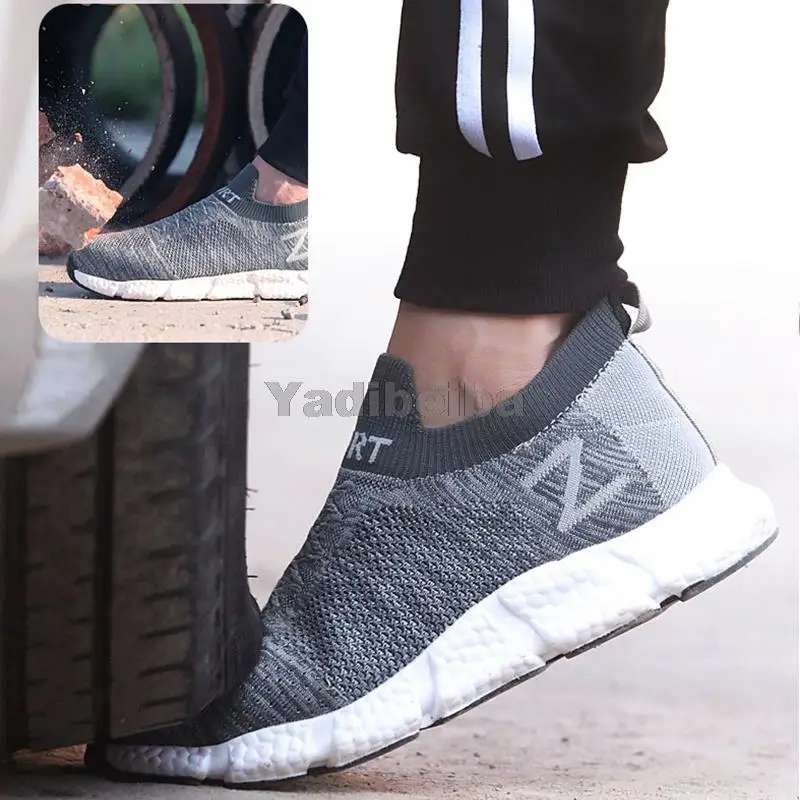 Safety Shoes Men Shoes Steel Toe Safety Shoes for Men Women Lightweight Work Sneakers Industrial Work Shoes Anti-puncture Sock Safety Boots Couple
