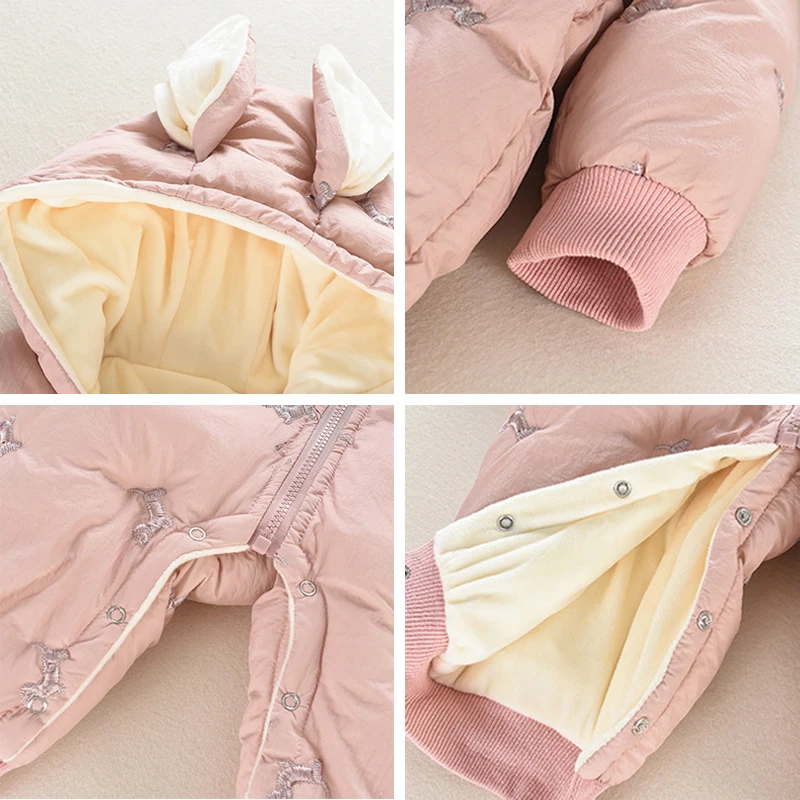 Детский комбинезон с капюшоном IYEAL хлопковый фланелевый для мальчиков и девочек 0