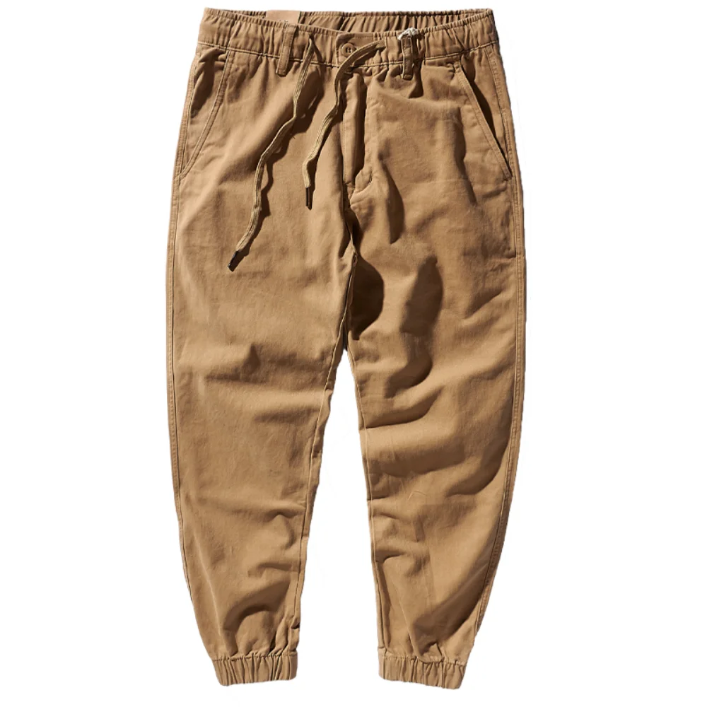 

Осенне-зимние плотные мужские комбинезоны из чистого хлопка, повседневные брюки с эластичным поясом