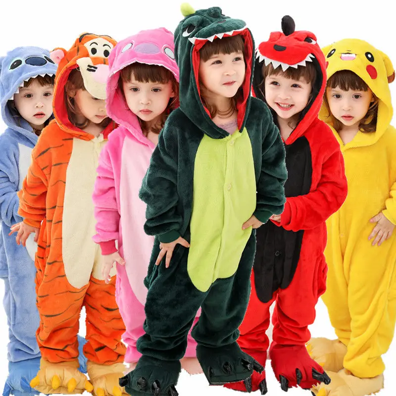 Пижамы кигуруми с Пикачу, милый мультяшный единорог, комбинезон, одежда для сна, костюмы для мальчиков и девочек, зимние детские пижамы с рисунком панды