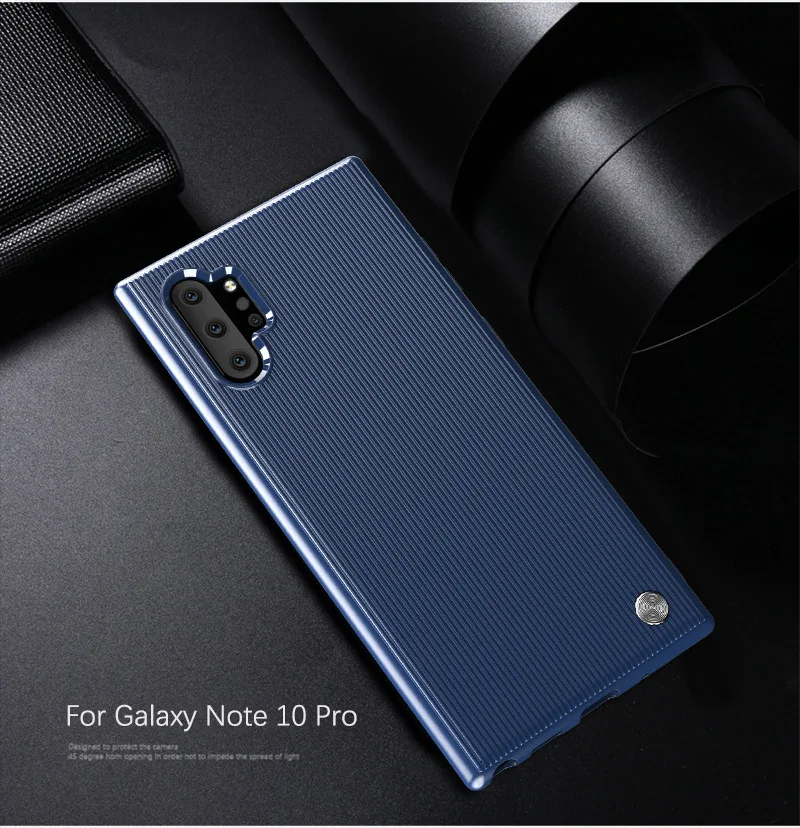 blue Мягкий чехол из углеродного волокна для samsung Galaxy Note 10 plus 8 9 Полосатый чехол для samsung S8 S9 S10 plus(5G) S10E Роскошный чехол - Цвет: blue