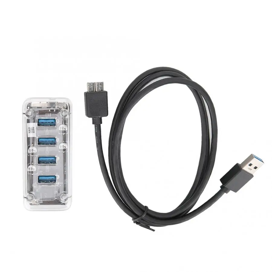 ORICO F4U-U3 USB3.0 type-A/M к USB3.0 Micro B/M 5 Гбит/с прозрачный Настольный ПК концентратор