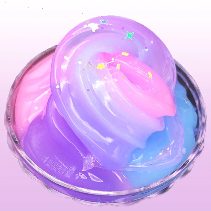 

100g New slime rainbow color matching fairy jelly cement mud cotton styrofoam fluffy slime soft clay toys playdough butter