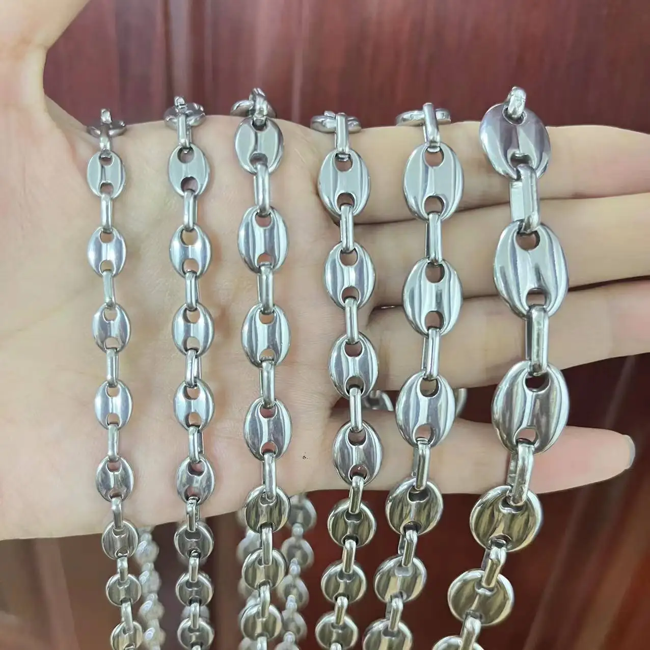 100% Stainless Steel Coffee Bean Bracelets Necklaces For Men Women Jewelry Never Change Color Chains Gifts | Украшения и