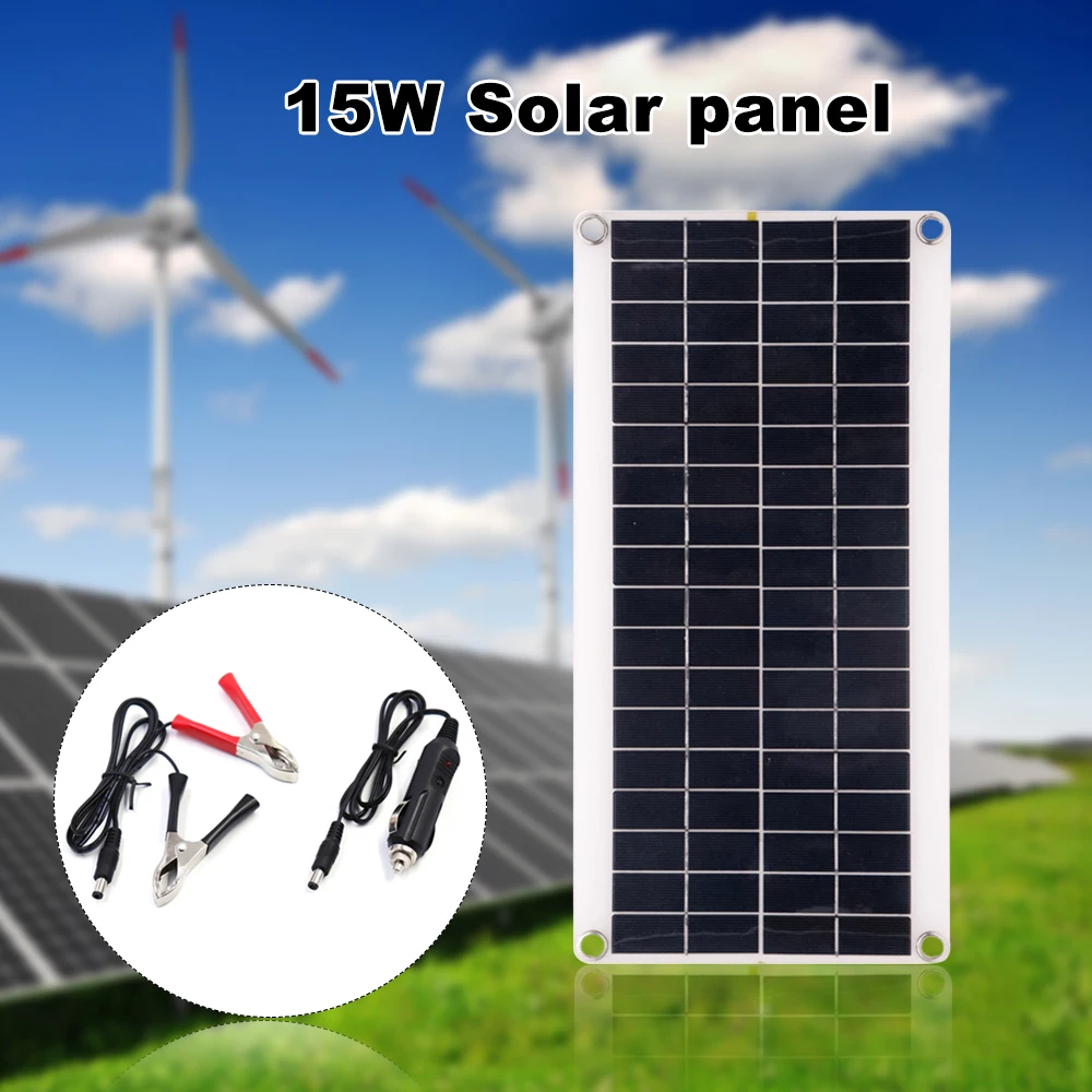 

15W 5V Double USB Port Flexible Solar Pane Portable Solar Pane High Efficiency Sunpower Polycrystalline Solar Panel Power Kit