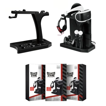 

PSVR PS4 Pro Slim Charging Display Holder Showcase Multifunction Stand PS4 VR Vertical Stand Fan Cooler Controller Charger HUB