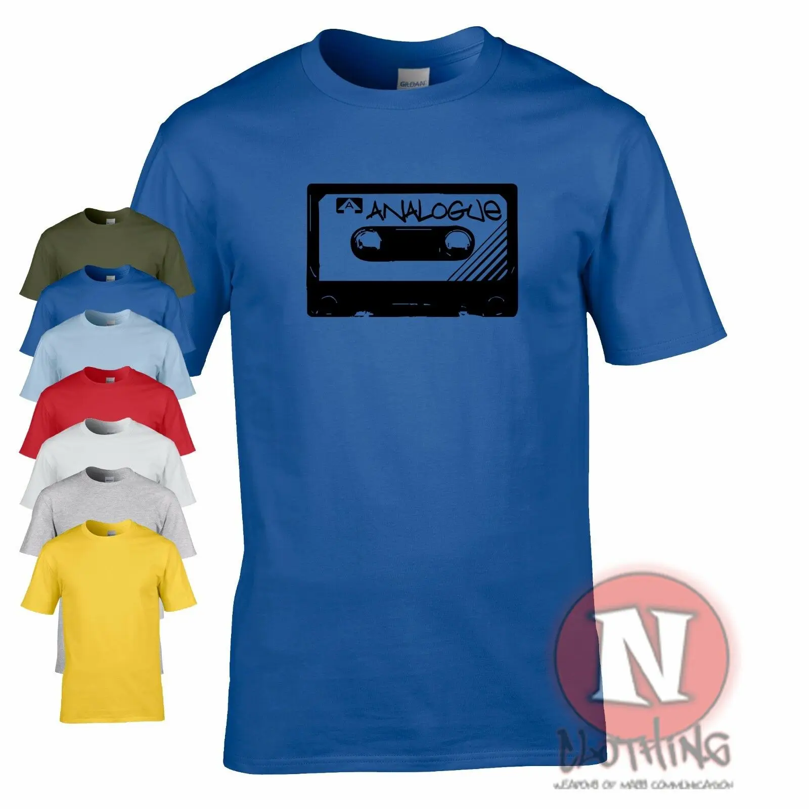 Analogue cassette t-shirt rave music house cool old school retro tape tee tshirt |