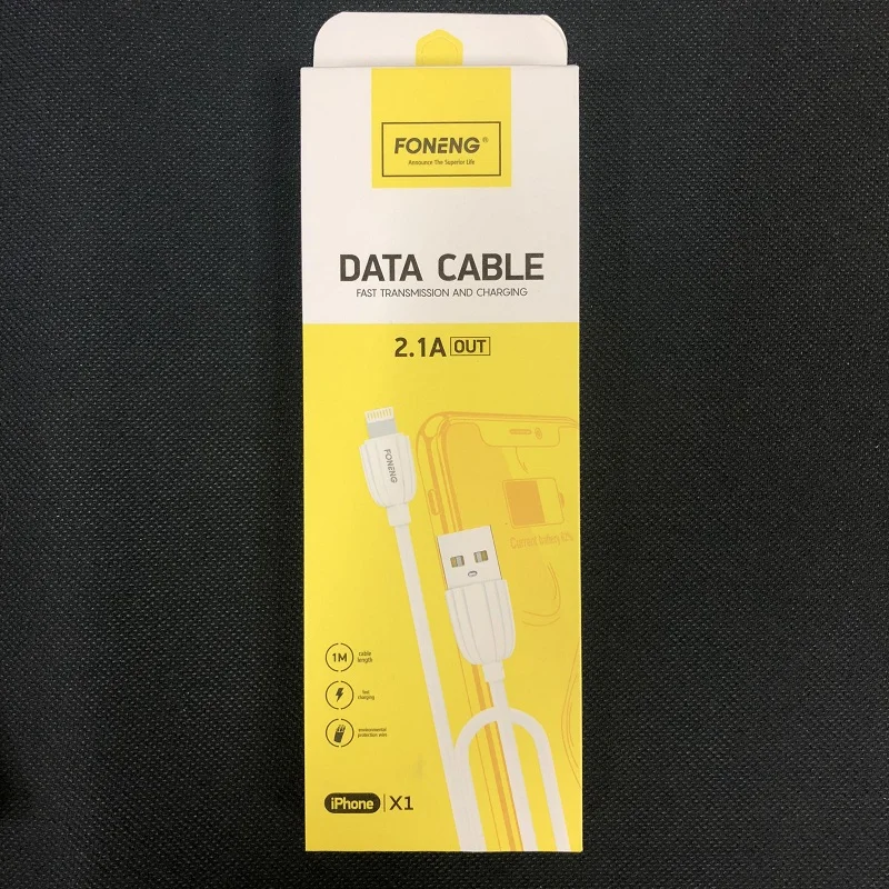 Usb-кабель Foneng для iPhone X Xs Max 7 Plus 8Plus 2.1A кабель быстрой зарядки 6 USB передачи данных