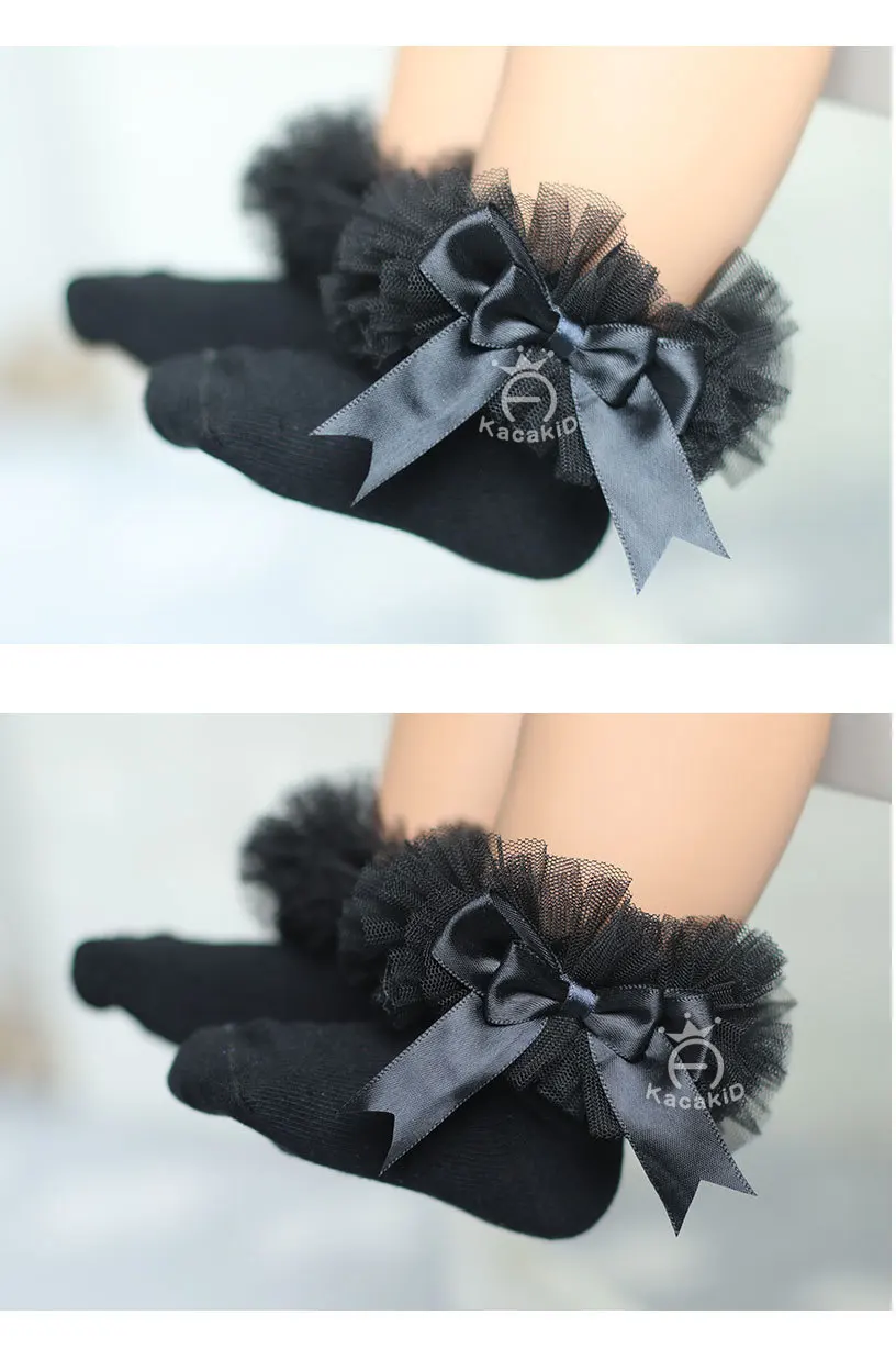 New Arrivals Kids Girl 2-12 Years Big Lace Princess Short Socks Cotton Socks S/M/L Children Lace Socks