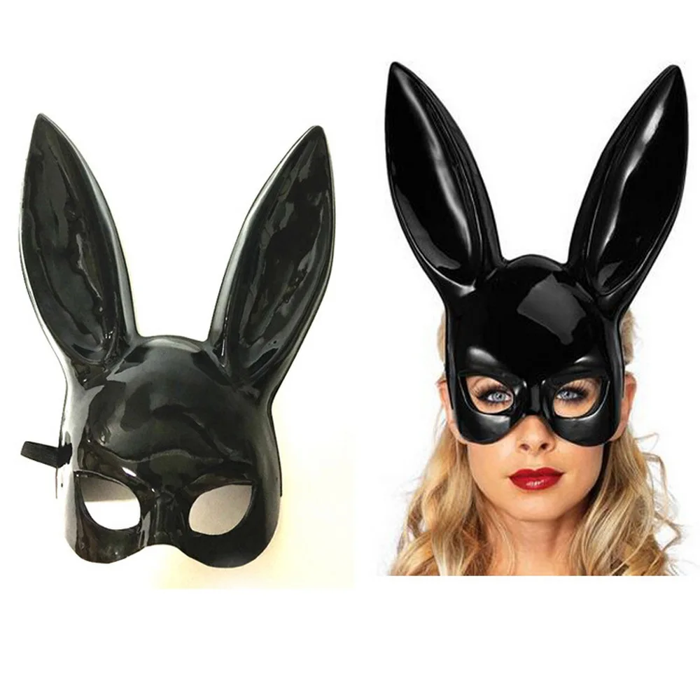 

2019 New Halloween Lady Sexy Girl Bunny Ear Rabbit Mask Cute Long Ears Halloween Masquerade Party Mask Cosplay Nightclub Bar