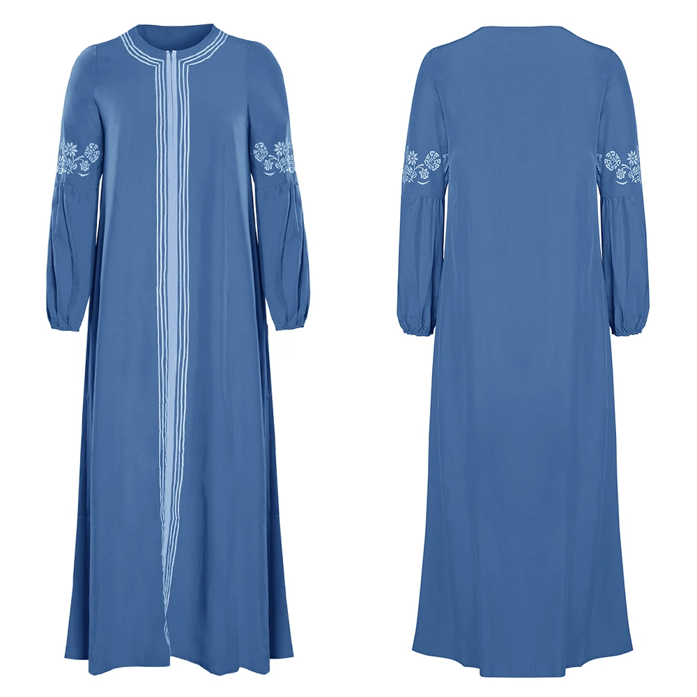 LightBlue Dromiya Дубай Абая Турецкая Бангладеш джеллаба джилбаб Femme Пакистан мусульманское исламское платье Абая одежда Кафтан Marocain кафтан - Цвет: LightBlue