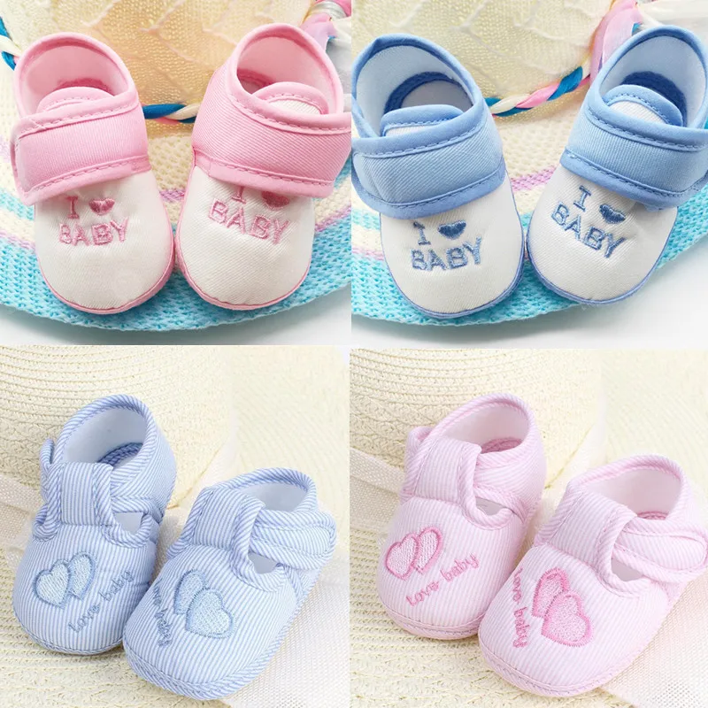 Prewalker Shoes Newborn Girls New Baby Infant Cotton Hook Cute Loop Soft 