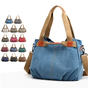 Women Canvas Shoulder Bags With Short Top Handles 2023 New Luxury Crossbody Straps Large Shoppers School Travel Hobo Handbags