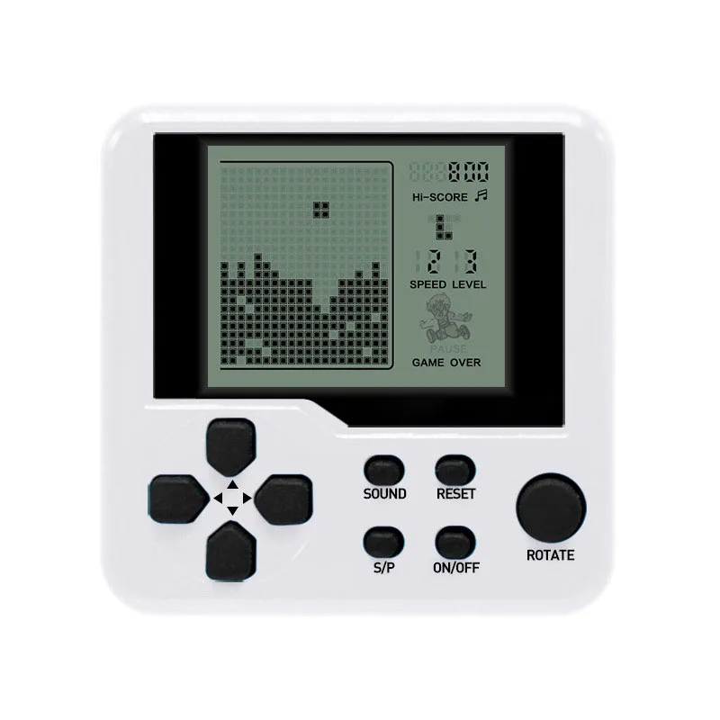 Tetris портативная игровая консоль детская головоломка электронные игрушки многоцветный ретро игровая консоль мини-игра ручной плеер для детей - Цвет: White