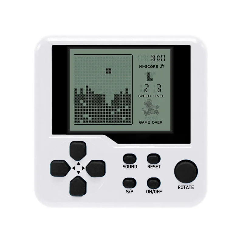 White Tetris портативная игровая консоль детская головоломка электронные игрушки многоцветный ретро игровая консоль мини-игра ручной плеер для детей - Цвет: White