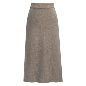 

Wool skirt women's long section large size new woolen skirt split skirt hip skirt one-step skirt high waist long skirt red