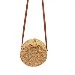 2019 модные круглые соломенные сумки Летний стиль женские сумки через плечо ручной работы Тканые Пляжные круговые сумки