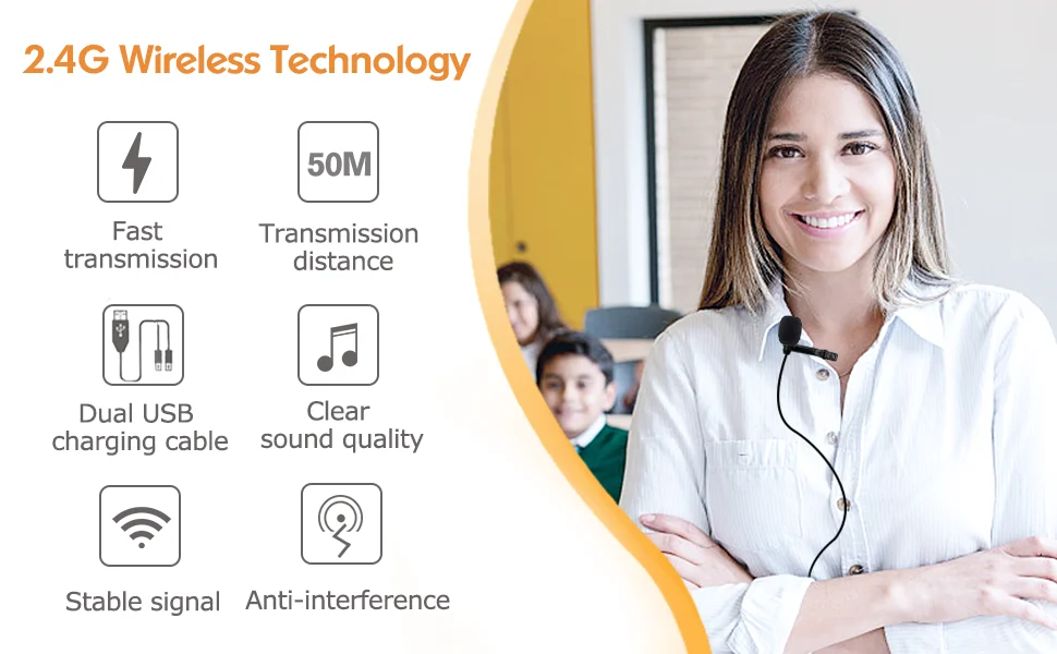sistema de microfone sem fio com lapela