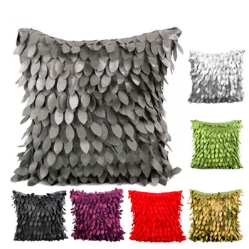 

42x42CM 3D Leaves Sofa Cushion Covers 3D Leaf Decor Pure Color Pillowcase Wedding Party Home Sofa Decorative Throw Pillows Case