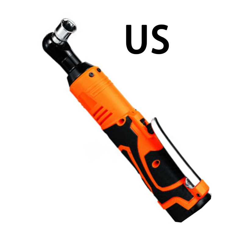 US 25V 90N. m 3/8 ''перезаряжаемый Электрический беспроводной Трещоточный ключ набор инструментов зарядное устройство электрический ключ с трещоткой светодиодный светильник без аккумулятора - Цвет: US
