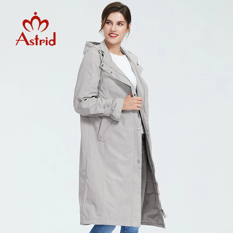 Goedkoop Astrid 2019 vrouwen trenchcoat grote maat lente mode lange windjack effen kleur Winddicht temperament vrouwen jas ALS 6325