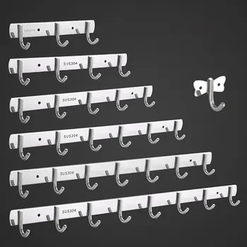 

Stainless Steel Paste Coat Rack Wall Key Hook Bathroom Bathroom Hook Strong Seamless Multi-Purpose Hook Hanger Storage Tool