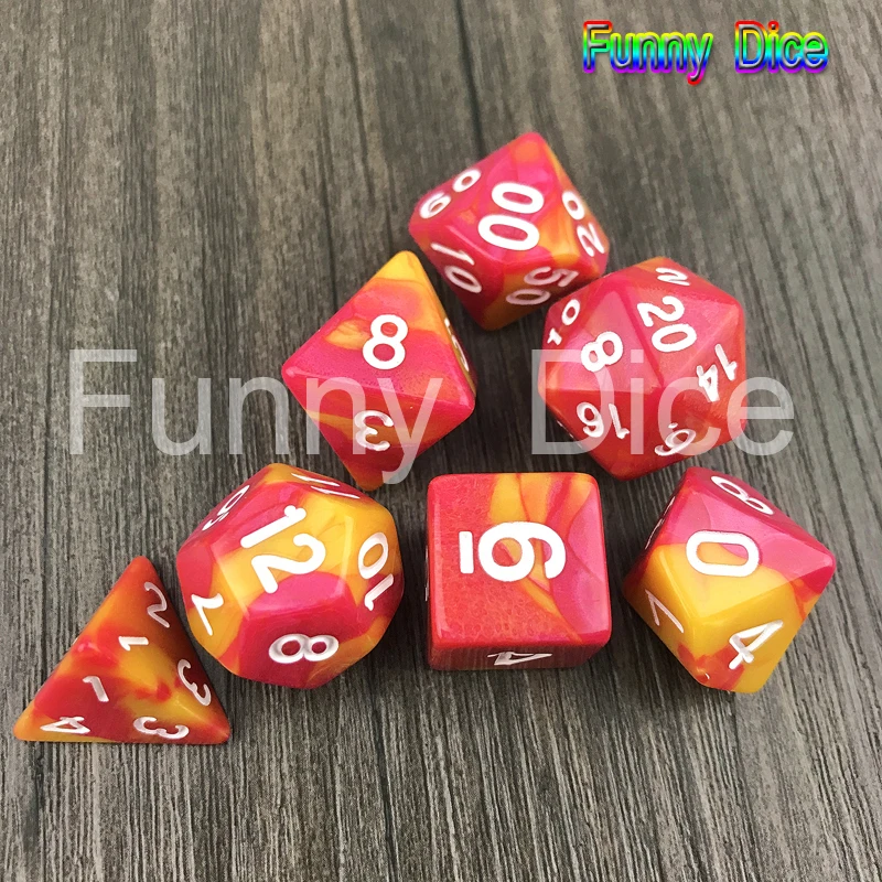 Поп 7 шт./компл. D4 D20 небулярный эффект трпг мульти сторонние игровые кубики для