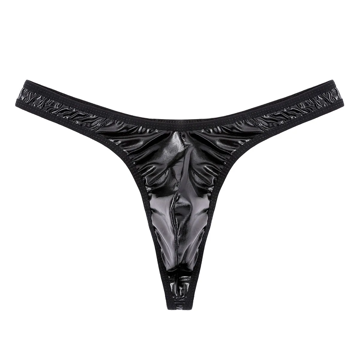 Mens Transparent Sheer Mesh Catsuit with Latex Thong Briefs Long Sleeves Bodystocking Lingerie Set Party Clubwear Leotard Romper