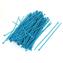 500 шт 4 мм x 200 мм нейлоновые самоблокирующиеся электрические кабельные стяжки крепеж синий