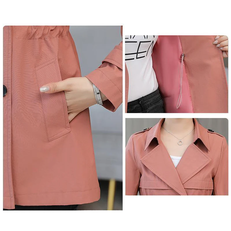 HI-FASHION 여성용 긴팔 얇은 코트, 캐주얼 바람막이, 2022 여성 재킷, 슬림 패션, 기본 코트, 아웃웨어, 가을