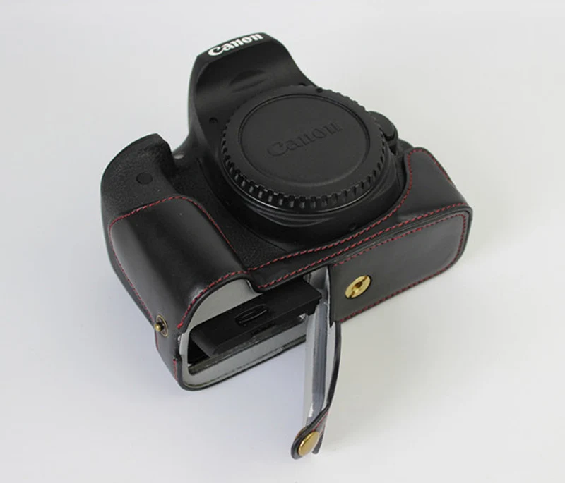 Портативный pu кожаный чехол сумка для Canon EOS 5D3 5D4 5D III 5DIV 5DSR 5D Mark IV камера половина крышка корпус Нижняя оболочка - Цвет: Black Color