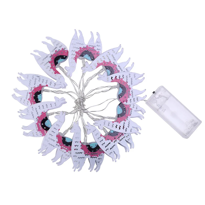 Christmas Alpaca Santa socks Crutch LED String Light Fairy String Light Xmas Tree New Year Party Garland Room Decoration - Emitting Color: B
