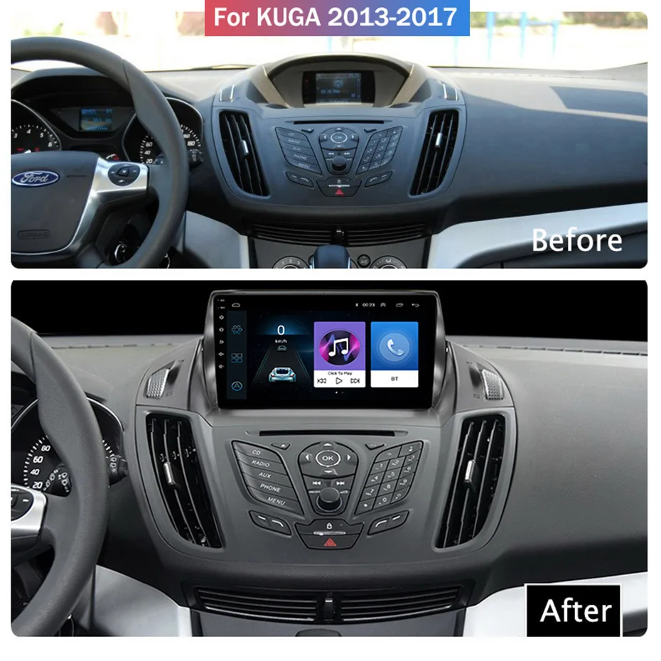 For Ford escape 2013- Car Radio Multimedia Video Player Navigation GPS Android 8.1 Accessories SWC BT WIFI Sedan No dvd