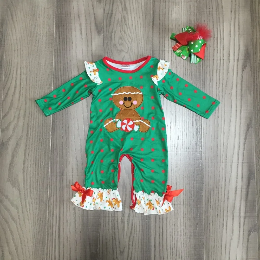 Рождественская елка для маленьких девочек детская одежда комбинезон леопардовая полоса Санта Клаус малышей хлопок бутик детской одежды Ползунки с оборками