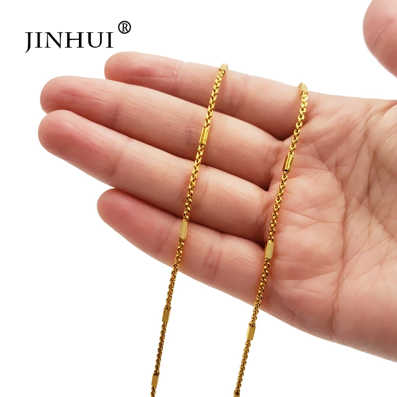 Jin Hui Saudi Arabia трендовая звеньевая цепочка wo для мужчин, свадебные золотые ожерелья длиной 45 см/50 см, веревочная цепь, мужские украшения Африки, подарки унисекс