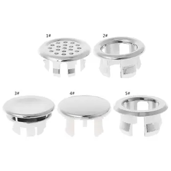 

Bathroom Basin Sink Overflow Ring Six-foot Round Insert Chrome Hole Cover Cap