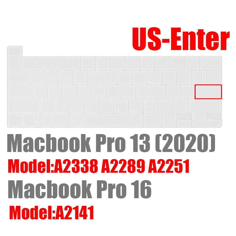 Silicone Keyboard Skin Dust Cover for Laptops - US English Layout