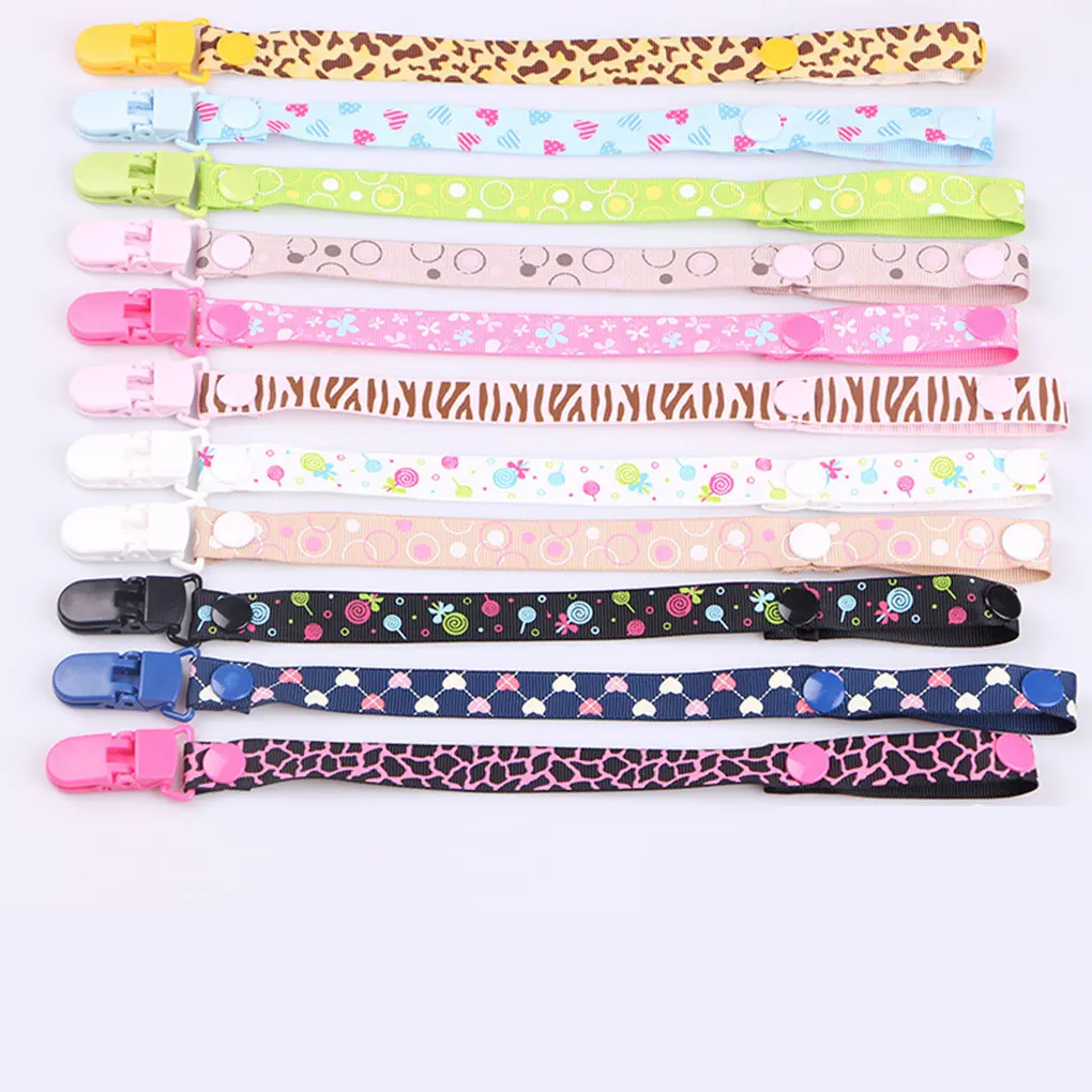 6pcs 6 шт. клипсы для соски Регулируемая длина Soother цепь Прорезыватель кольцо PP полиэстер пустышки ремни держатель - Цвет: 6pcs