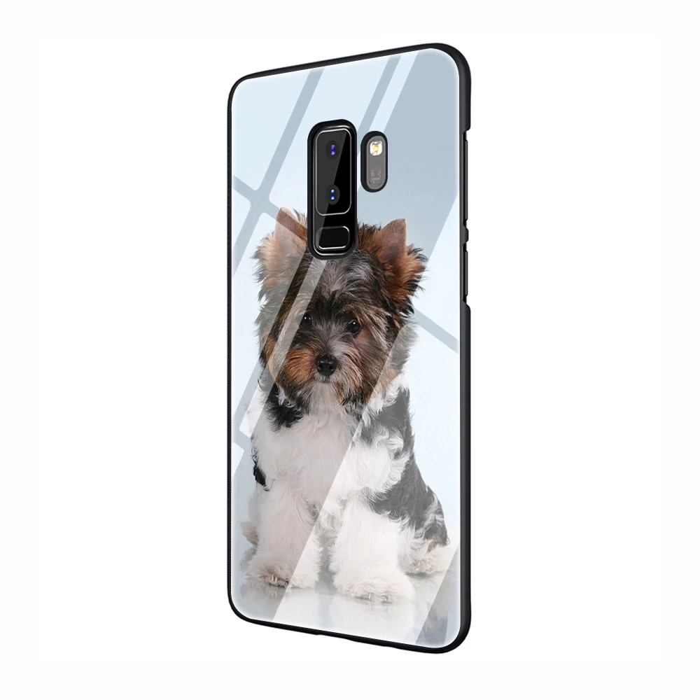 G9 EWAU йоркширский терьер собака закаленное стекло чехол для телефона samsung Galaxy S7 edge S8 9 10 Plus Note 8 9 10 A10 20 30 40 50 60 - Цвет: G9