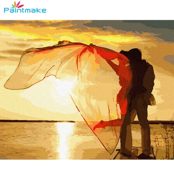 

Paintmake The setting sun DIY Paint By Numbers No Frame Travel Oil Hand Painted On Canvas Home Art Decoration Paintings For Kids