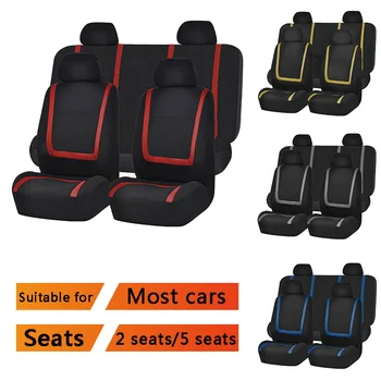 

Car Seat Cover Cloth Art Universal Fit Most Cars Automobiles Seat Covers Full Set Protector Interior Accessories Car Styling