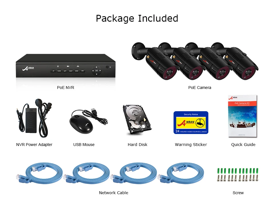 Система видеонаблюдения 4CH/8CH POE NVR комплект 48V Onvif 1080P CCTV система HD ip-камера наружная система видеонаблюдения