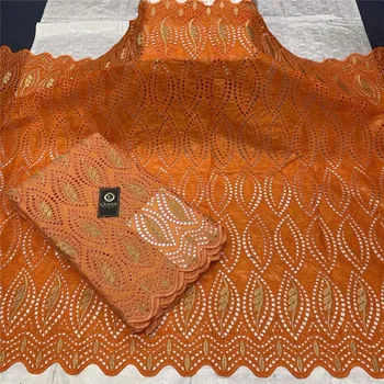 

Fashion African Garment 2.5yards Cotton+2.5yards Bazin Riche Guinea Brocade New white Damask Shadda Dress 14L71629