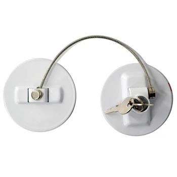 

Refrigerator Strong Adhesive Lock for Cabinet File Drawer Window Child Safety with 2 Keys