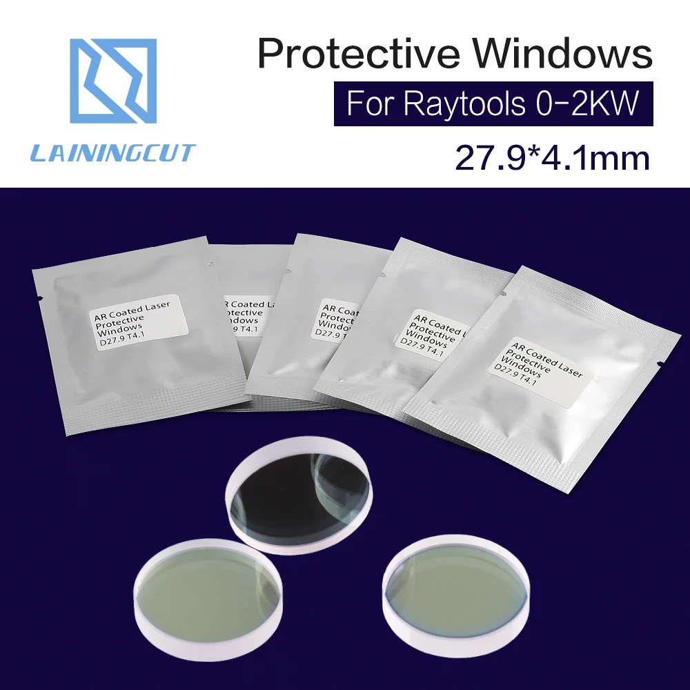 

LSKCSH Raytools Fiber Laser Protective Lens/Glass 1064nm 28*4/27.9*4.1mm For 0-2000W Raytools Bodor Fiber Laser Cutting Machine