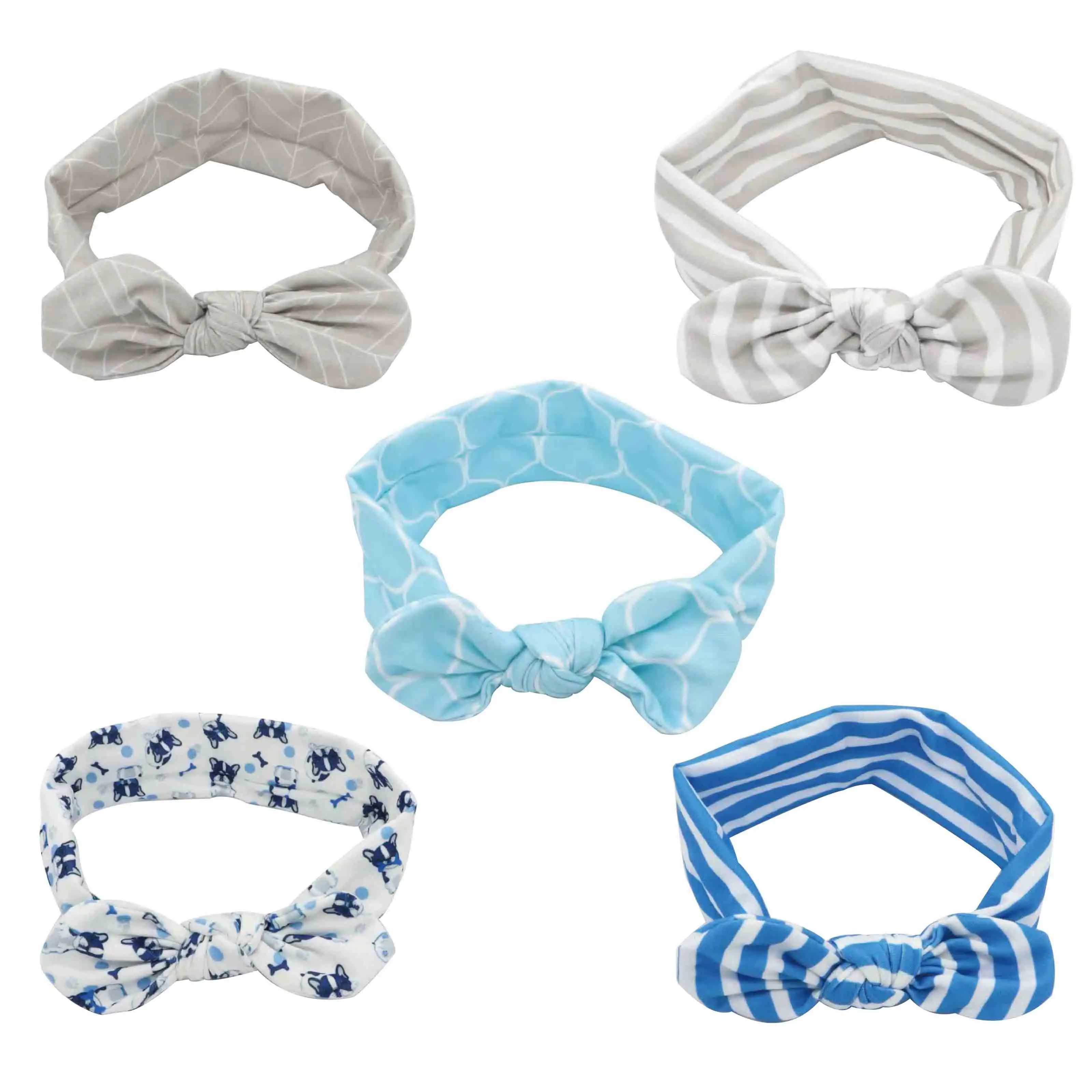 5PCS-8 5 шт., украшение для детей, повязка на голову, повязка для малышей милые заячьи ушки Neonata цветочками и бантиком эластичные банданы детские повязки на голову для девочек, детские аксессуары для волос в виде тюрбана набор - Цвет: 5PCS-8