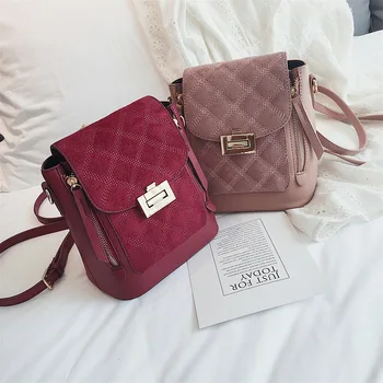 

Both Shoulders Package Embroidery Thread Lock Travel Backpack Woman Package